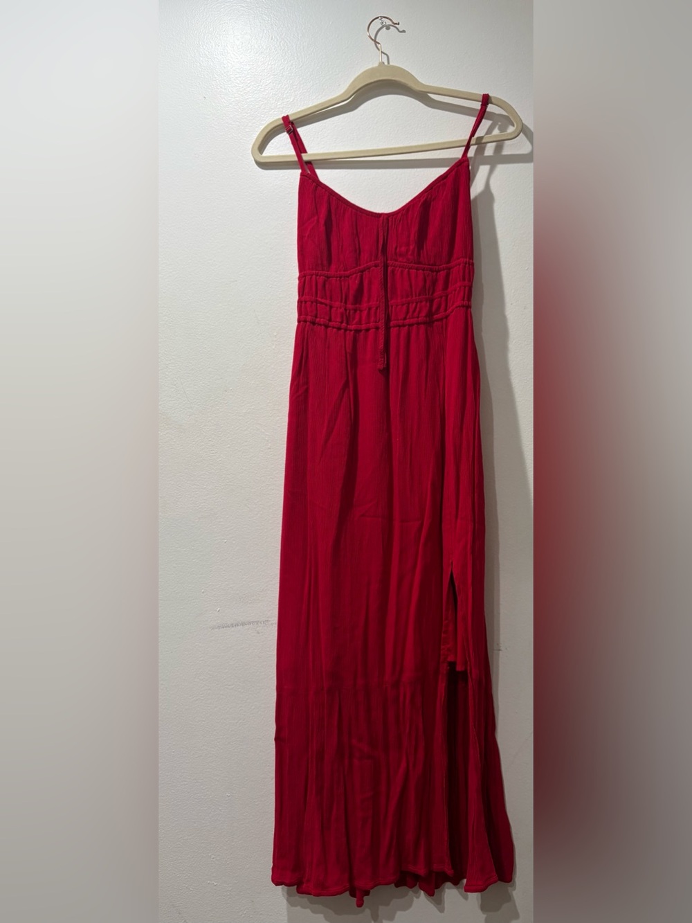 Hollister Bright Red Maxi Dress-Skirt with Smocked Waist